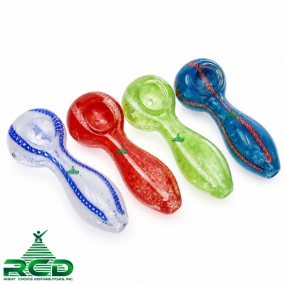 HAND PIPE HEAD ART AND FRIT SPOON GP264 1CT